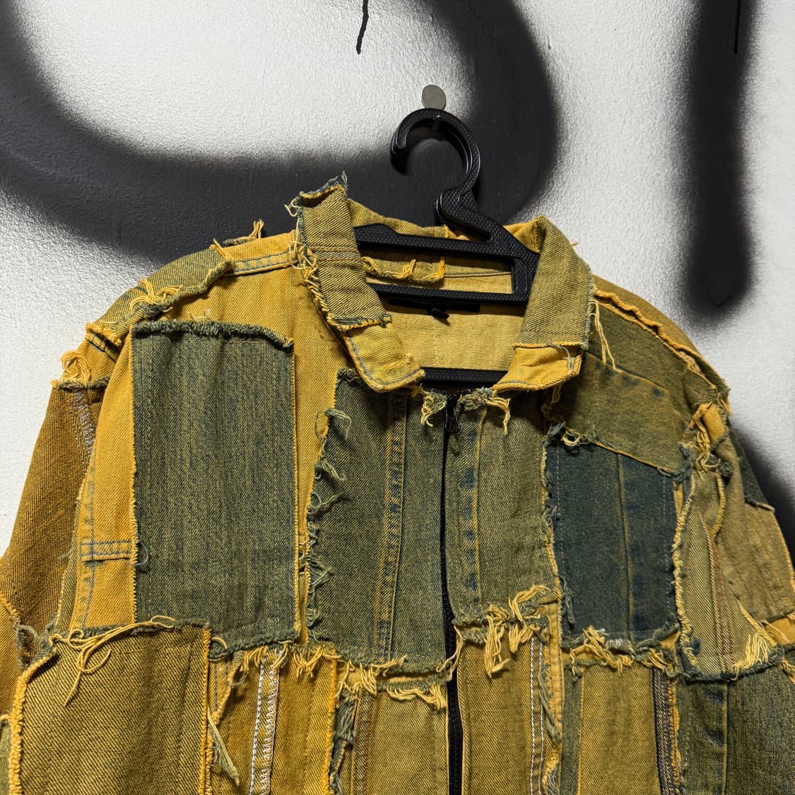 VTG 빈티지 디스트로이드 데미지 패치워크 투웨이 데님 자켓 상품이미지3