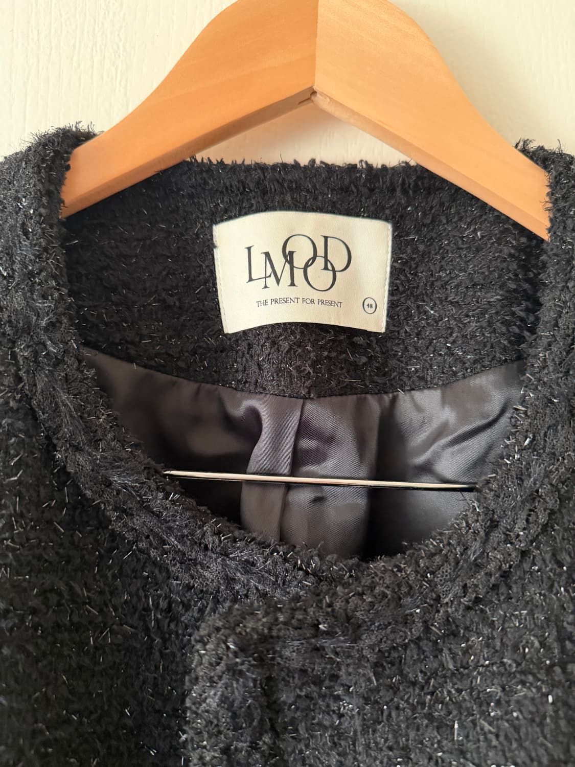 엘무드 lmoom 남성 셀러브리티 트위드 자켓 블랙 상품이미지2