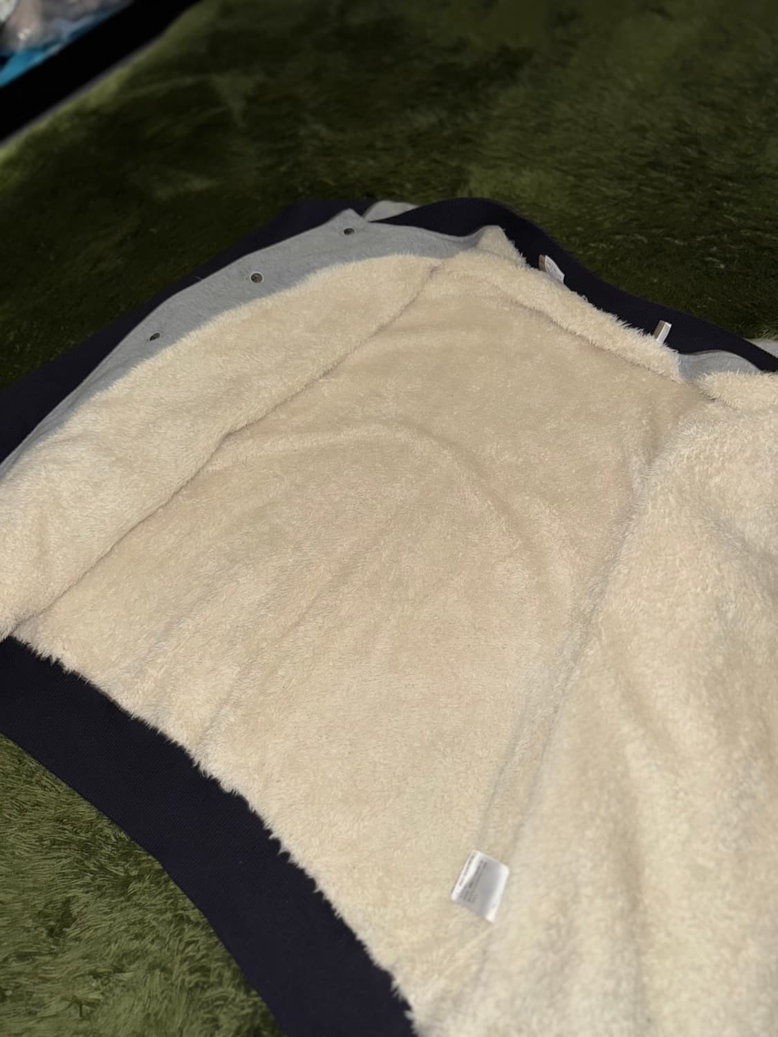 [L] 러셀 애슬레틱 엠브로더리 로고 이너 플리스 스타디움 자켓 그레이 상품이미지7