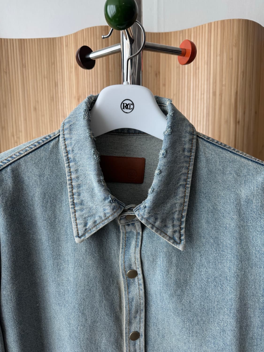 24SS Recto 렉토 시그니처 커브드 데님 셔츠 (실착 1회/최상급) 상품이미지5