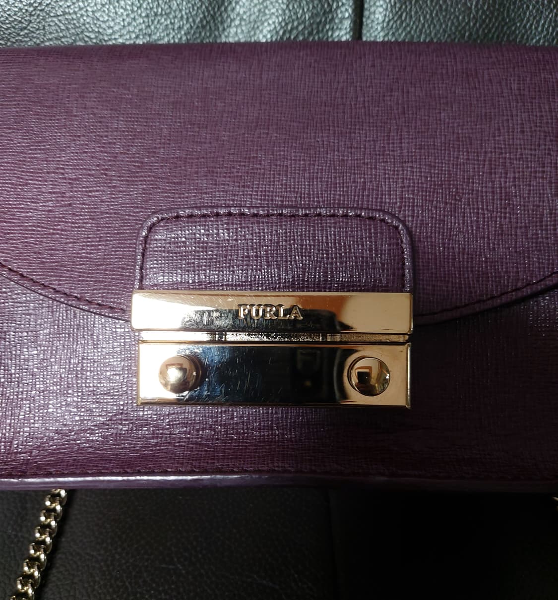 FURLA Julia 체인 퍼플 사피아노 레더 미니 크로스바디 백/숄더백 상품이미지6