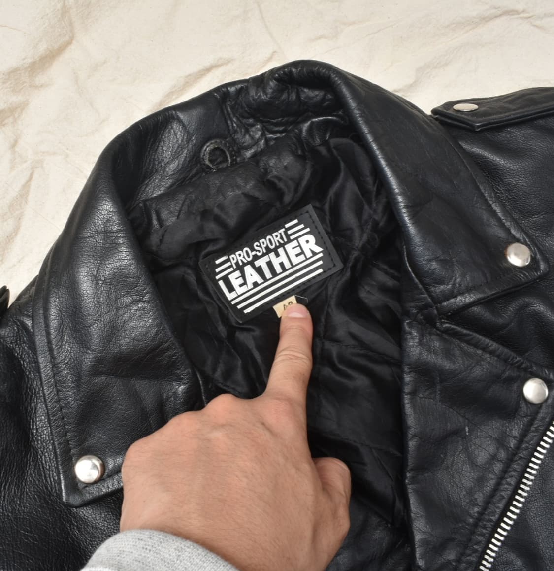 90S 리얼 레더 하드 라이더 가죽 자켓 48 N0719 상품이미지5