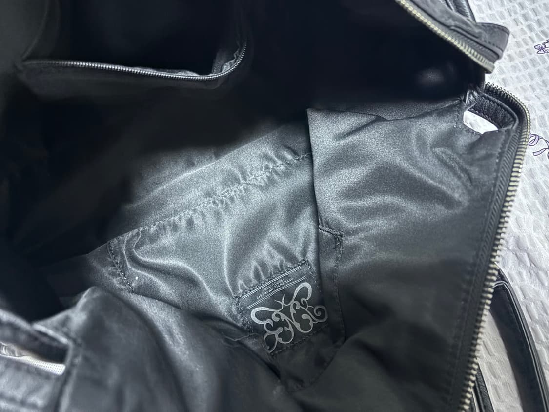 팬시클럽 벨티드 워싱 레더백 블랙 상품이미지6