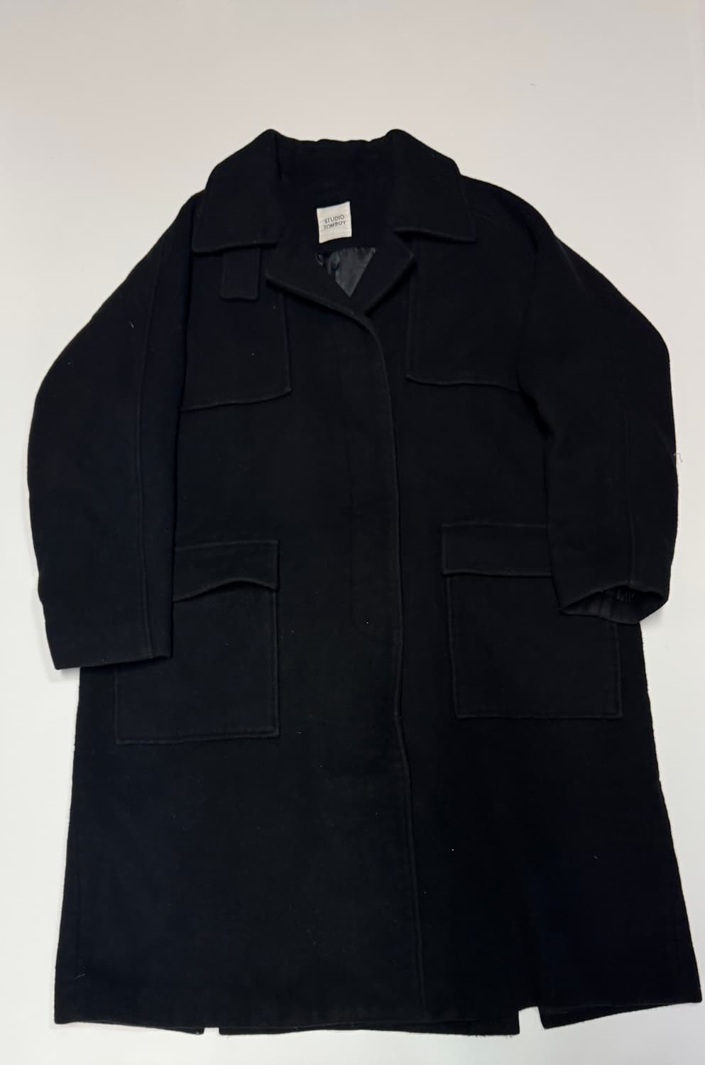 여성 스튜디오톰보이 미니멀 앙고라 발마칸 코트 상품이미지1