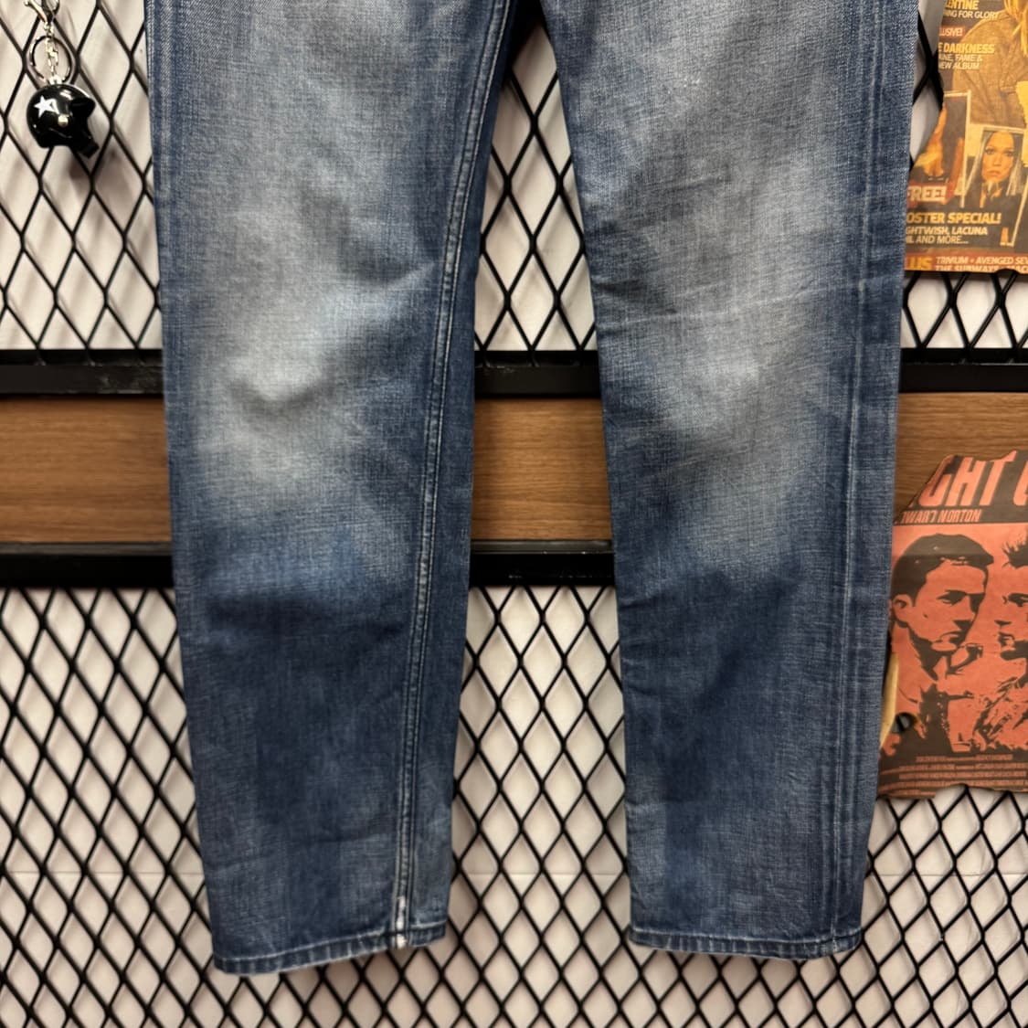 00s 디젤 인더스트리 데님 팬츠 후면 레더 집업 포켓 포인트 중청 상품이미지4