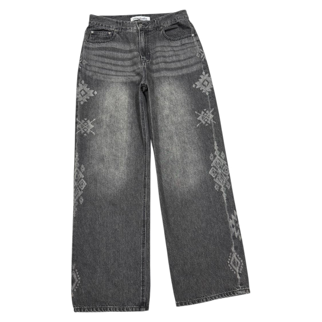 비바스튜디오 사이드 스노우 데님팬츠 바지 블랙 M 상품이미지2