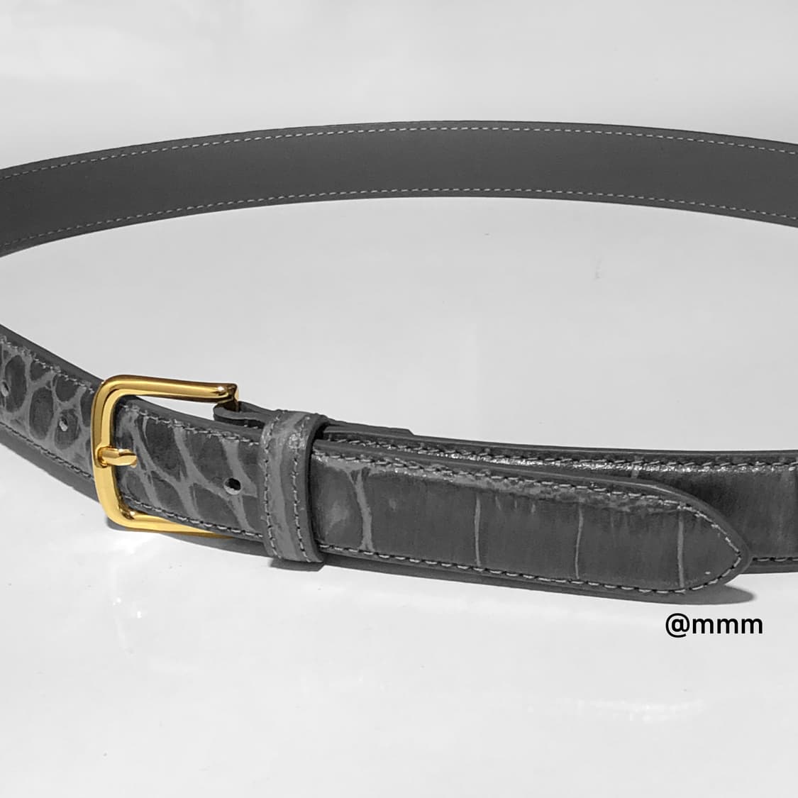 [Unisex] 크로커다일 골드버클 가죽 벨트 상품이미지3