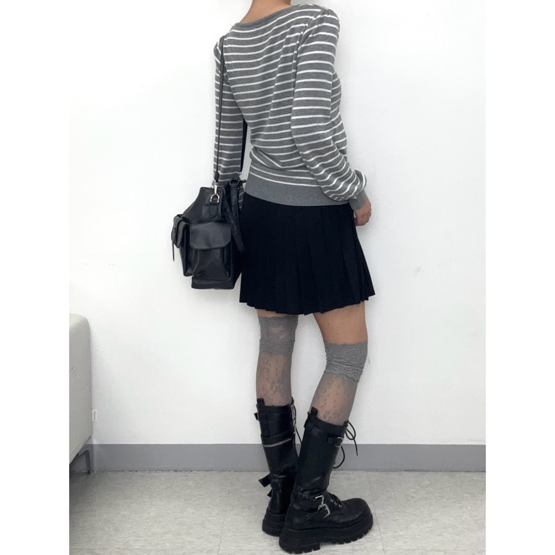 빈티지 블랙 플리츠 스커트 상품이미지4