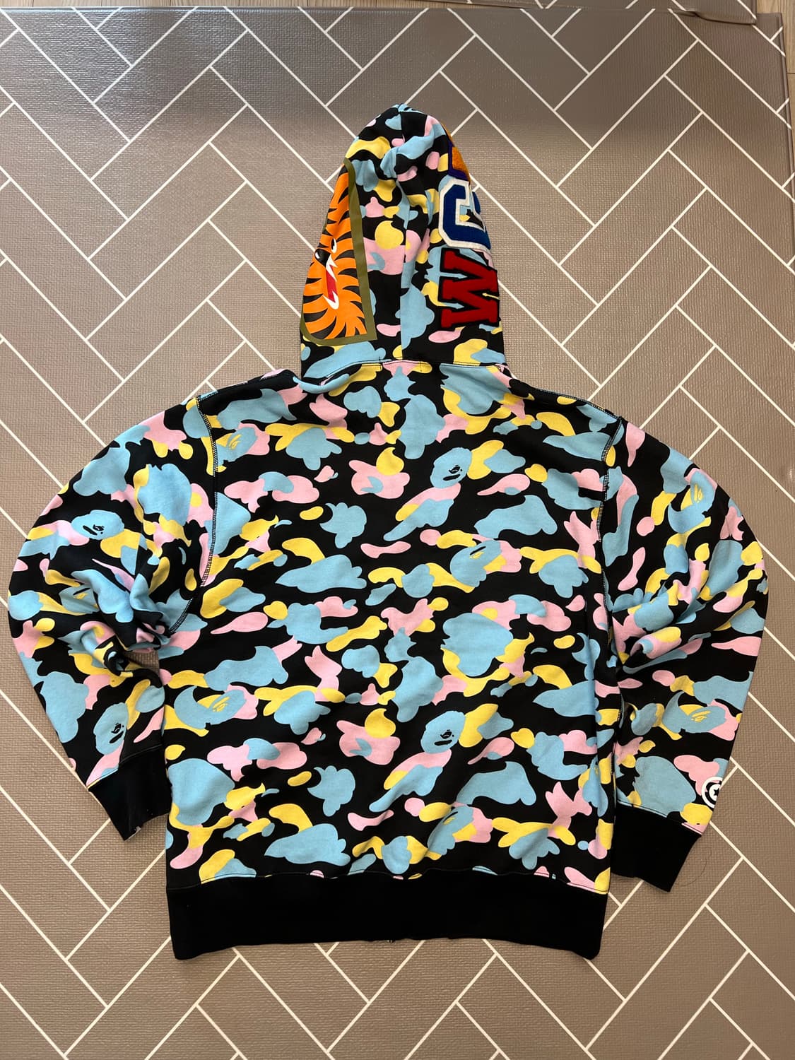 베이프 뉴 멀티카모 2nd 샤크 풀집 후디 블랙 상품이미지2