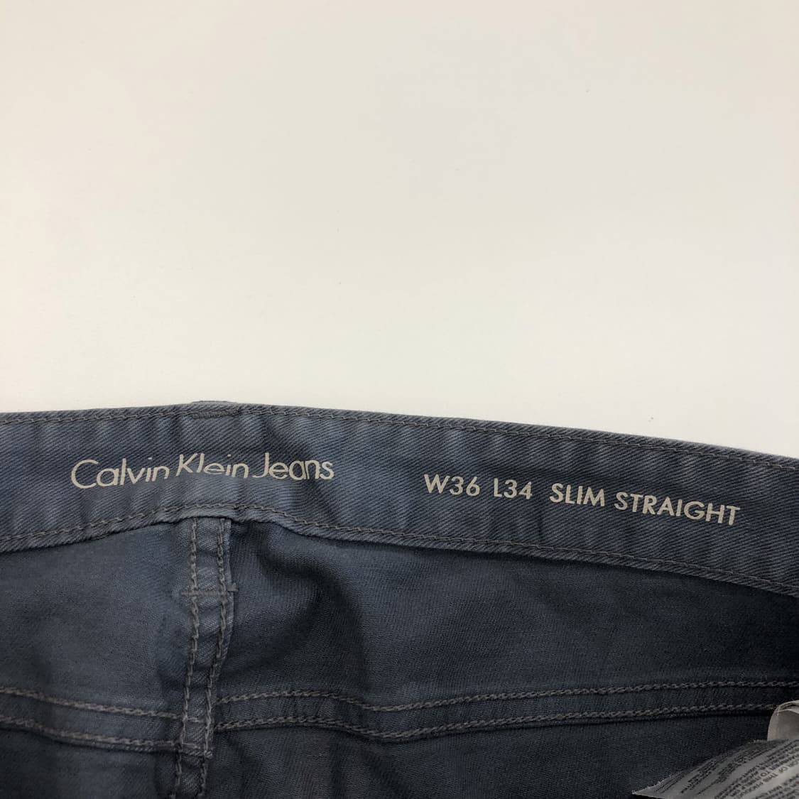 ck 캘빈클라인 스트레이트 레더패치 데님진 36 인치 상품이미지5