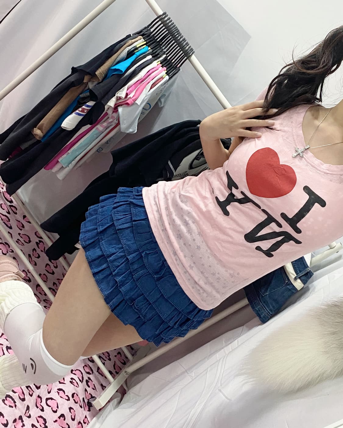 [CELDEN] 셀덴 프릴 데님 스커트 상품이미지3