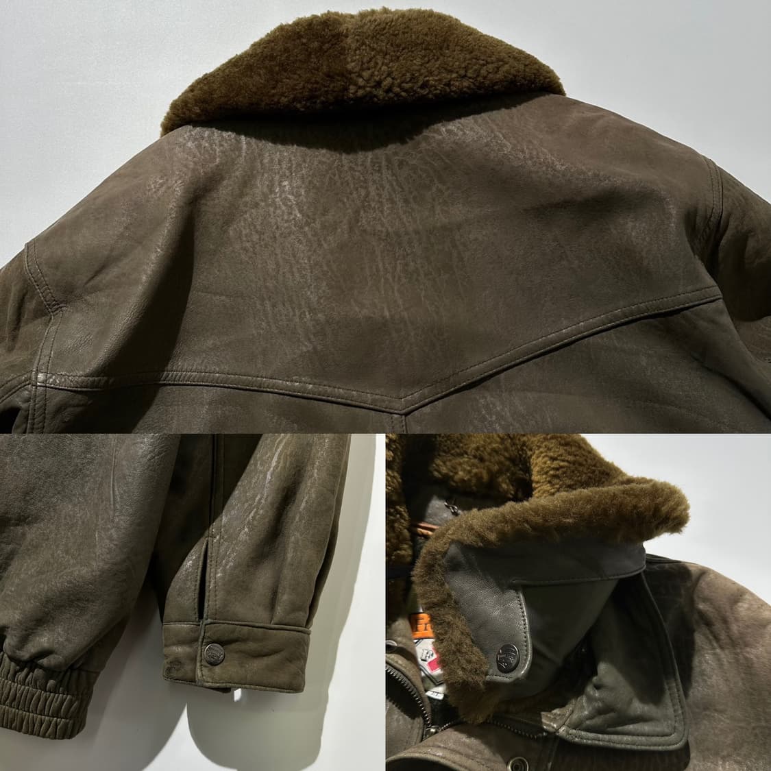 Front Line 프론트라인 램스킨 양가죽 봄버 자켓 상품이미지7