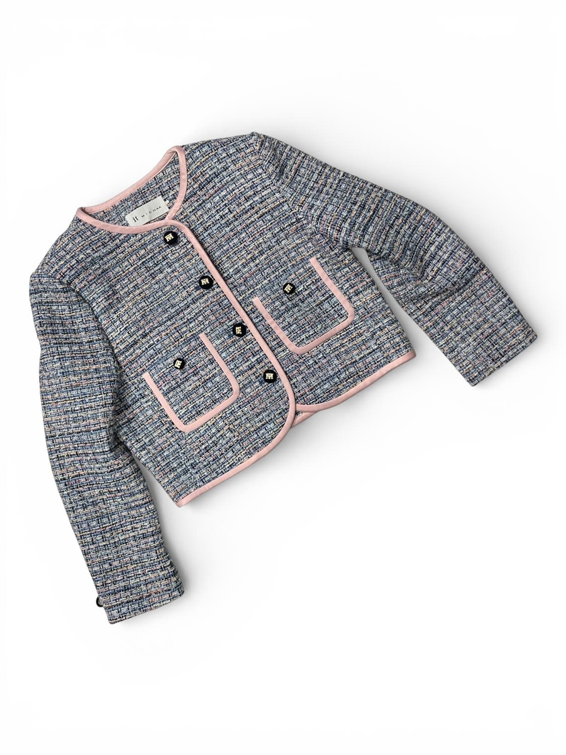 잇미샤 트위드 핑크 체크 셋업 S 상품이미지3