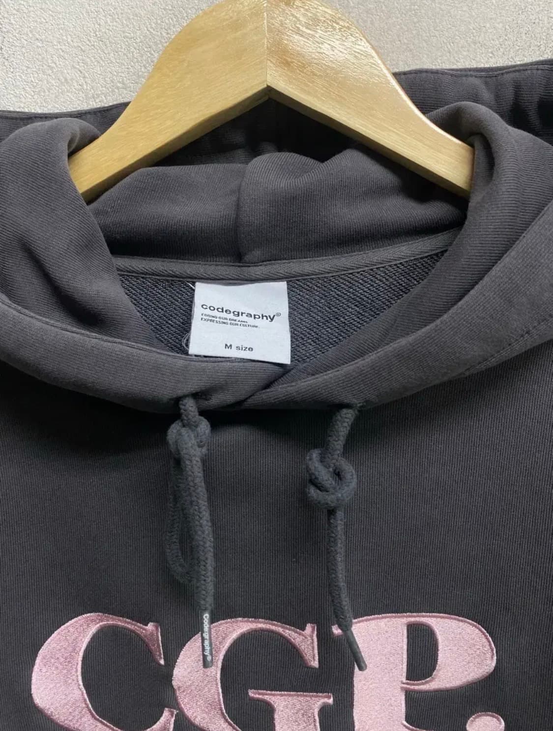 코드그라피 로고 차콜컬러 후드티 M 상품이미지5