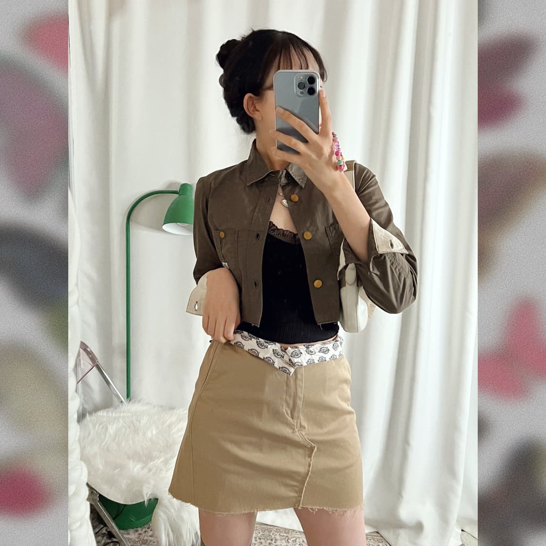 Lee 카키 크롭 셔츠 상품이미지5