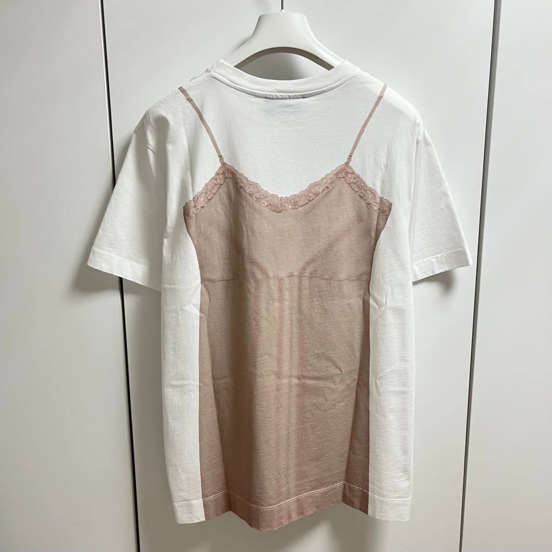 [S]시몬로샤 26ss 보우 슬립 프린트 티셔츠/화이트 상품이미지4