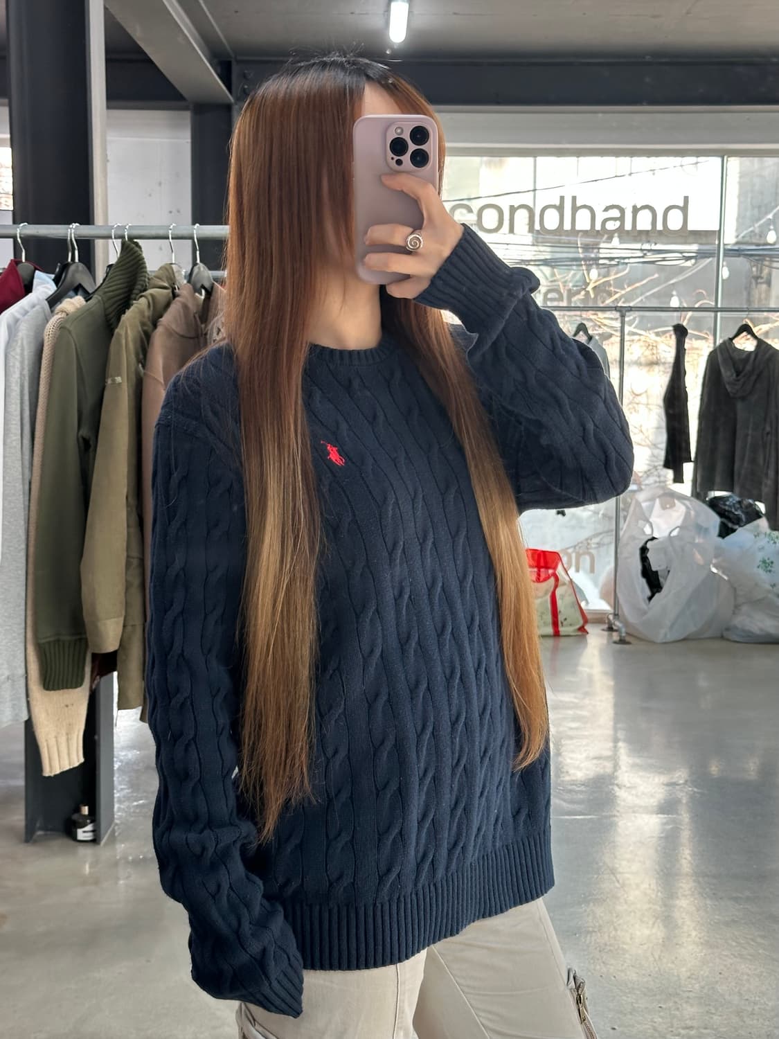 폴로랄프로렌 케이블니트 네이비 상품이미지1