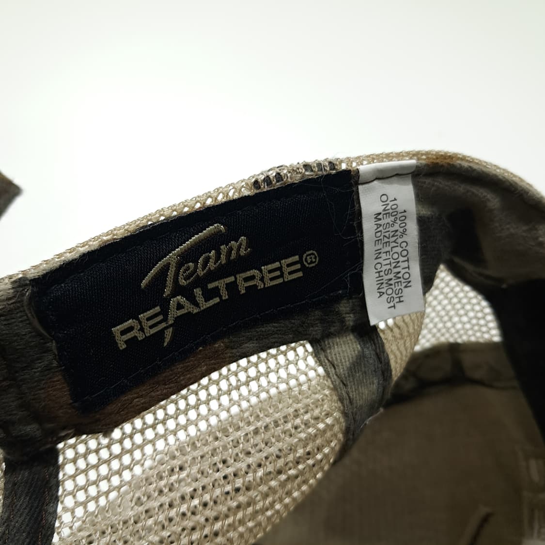 팀 리얼트리 로고 자수 카모 & 베이지 메쉬 트러커 볼캡 P2035 상품이미지7