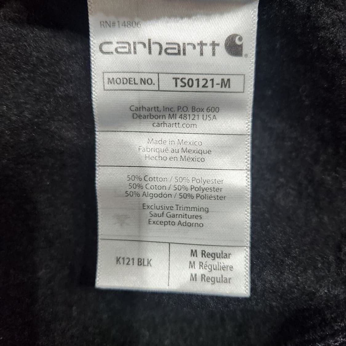 [남M]칼하트 블랙 루즈핏 기모 후드티[Y5C-224] 상품이미지8