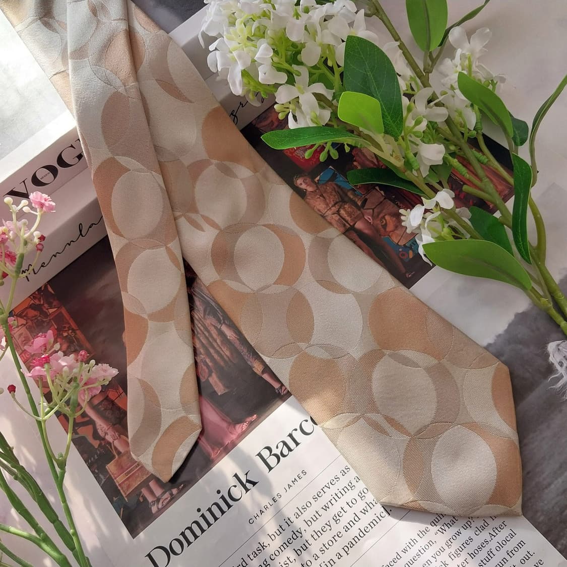 알테아 실크 베이지 서클 자카드 넥타이 9.8cm A등급 K1525
 상품이미지2