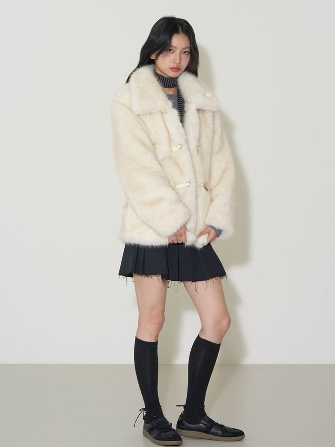 [단종/품절] 일리고 ILLIGO 시어링 퍼자켓 (아이보리) 상품이미지3