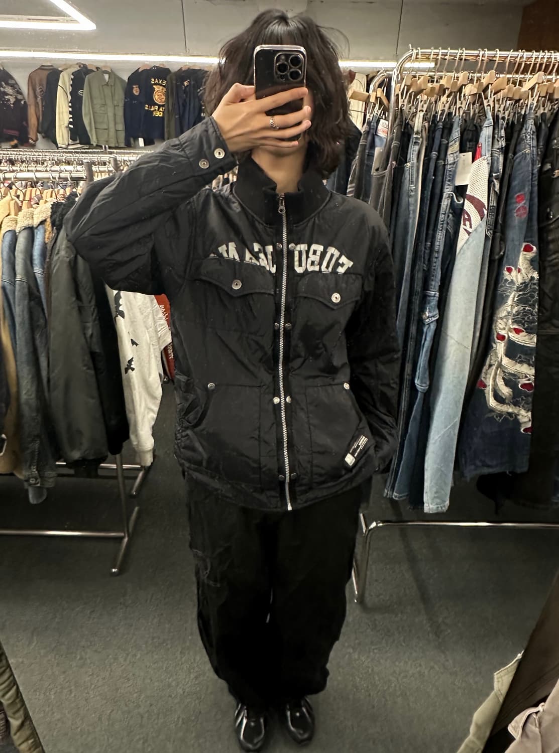 L)FUBU 후부 빈티지 블랙 퀼팅 자켓 상품이미지1