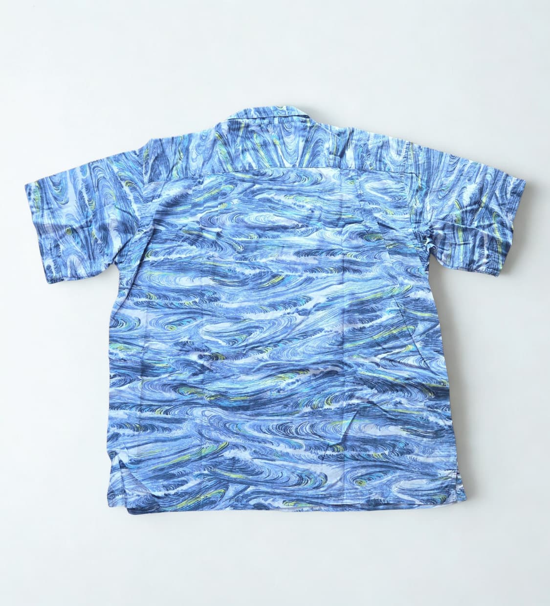 (XL)파타고니아 블루 웨이브 패턴 셔츠 알로하 하와이안 하프 파타로하 상품이미지3