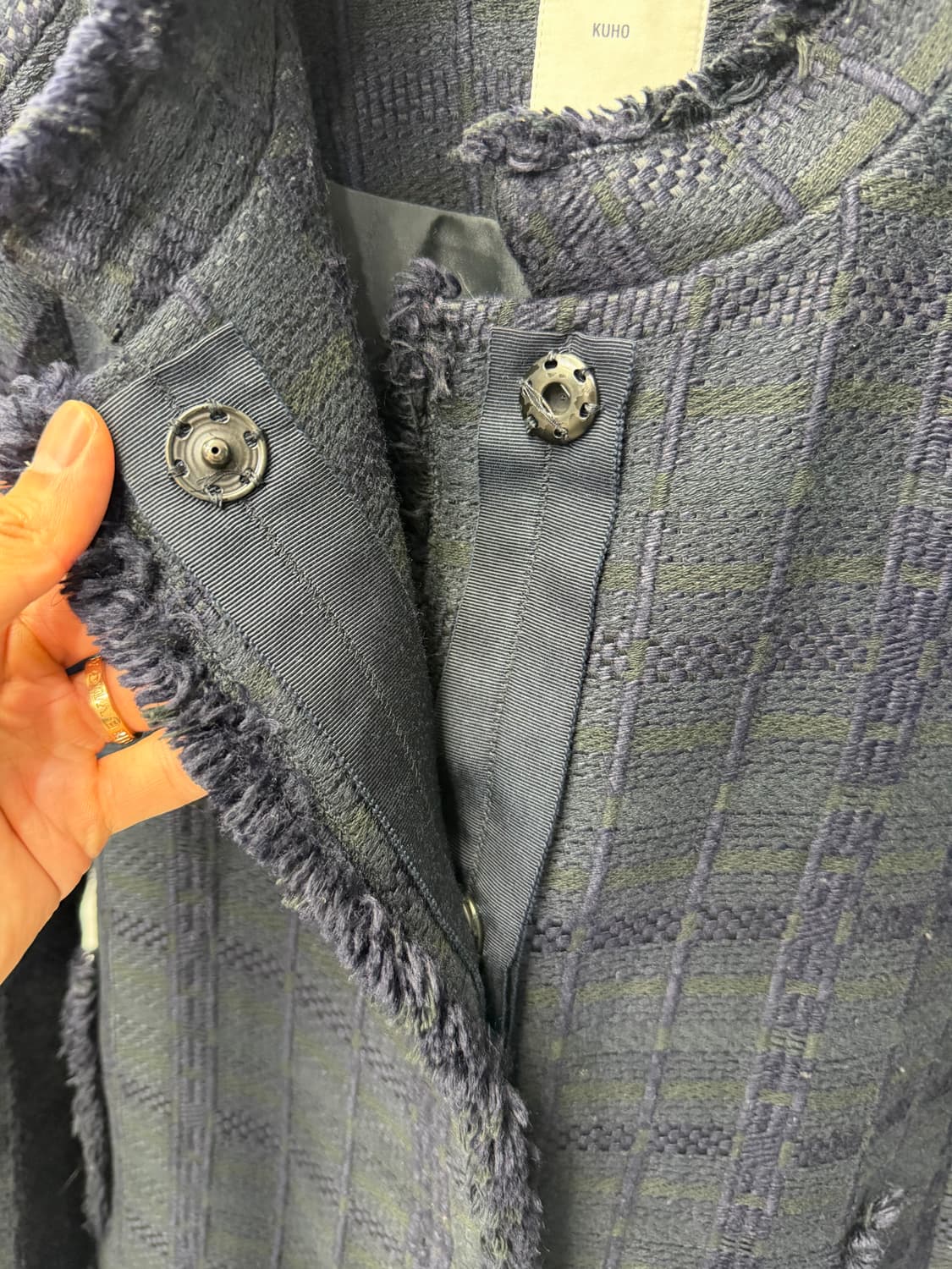 정품) KOHO 구호 블랙 트위드 자켓 85 상품이미지4