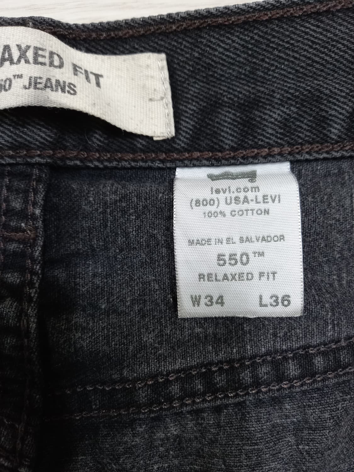 33 03's 리바이스550 RELAXED 테이퍼드핏 블랙 33-437 상품이미지9