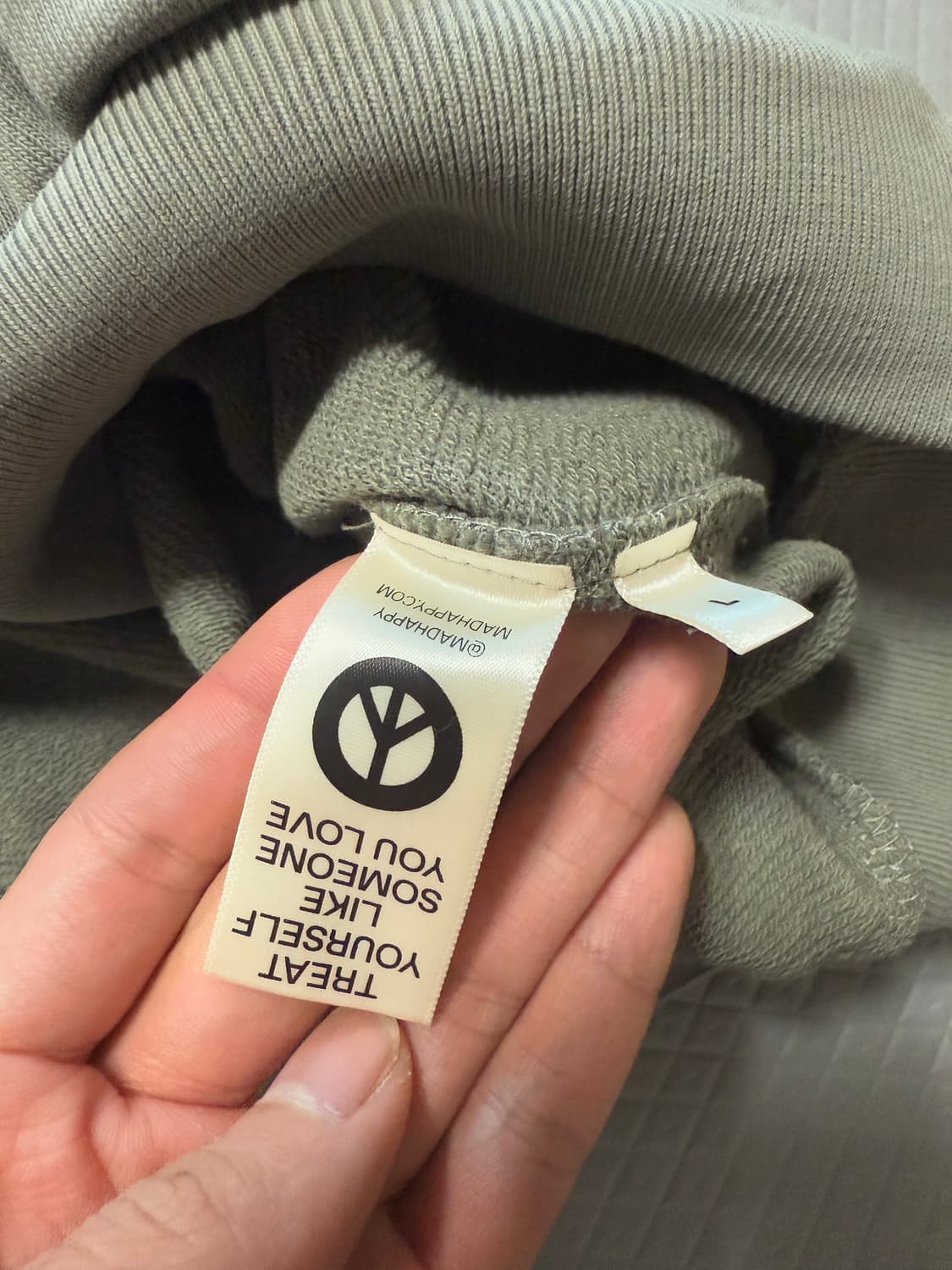 (L) 매드해피 시그니처 후드 올리브  상품이미지5