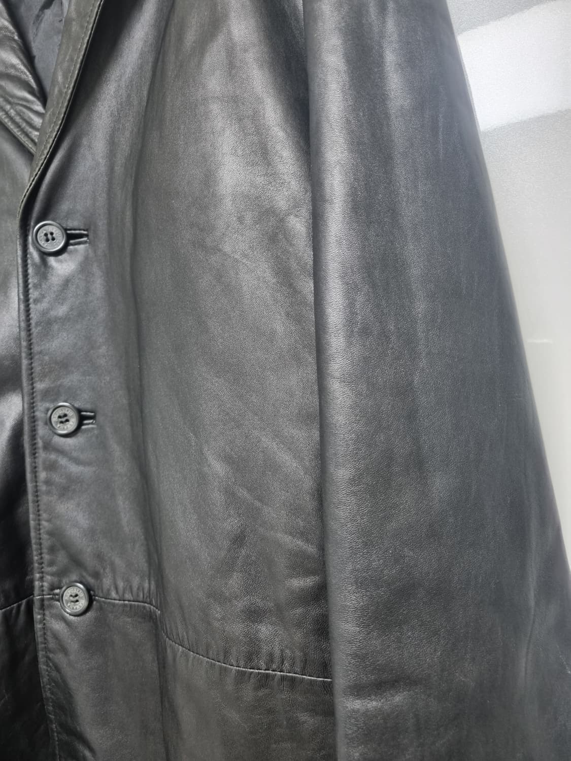 올드갭 느낌 레더 카코트 / 바나나 리퍼블릭 90s 소가죽 코트 L 상품이미지3