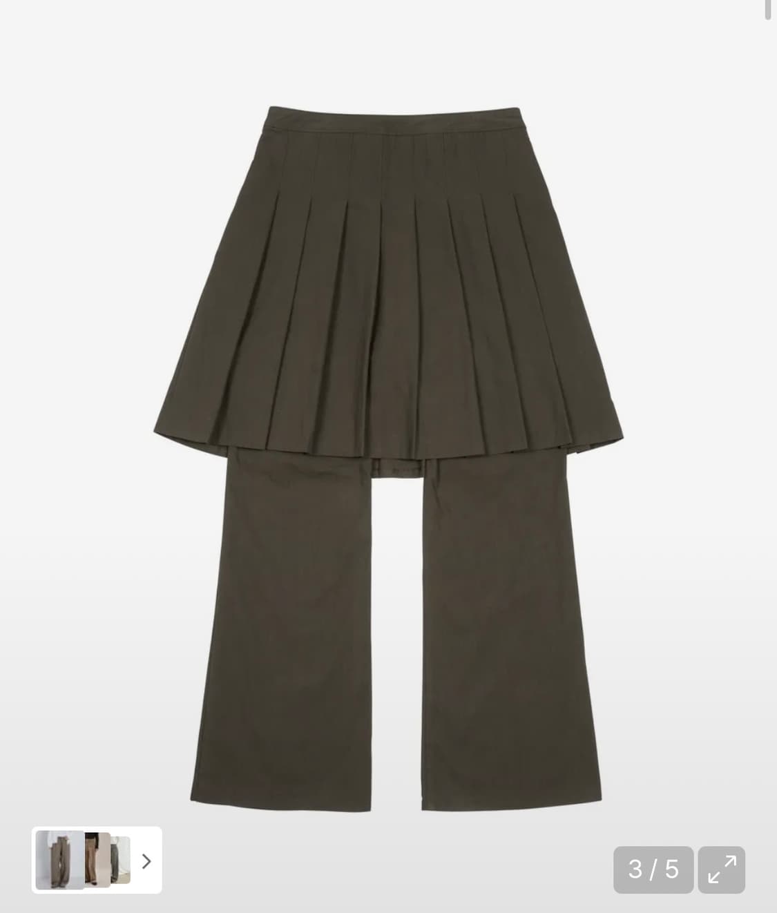 더콜디스트모먼트 스커트레이어드팬츠 브라운 상품이미지3