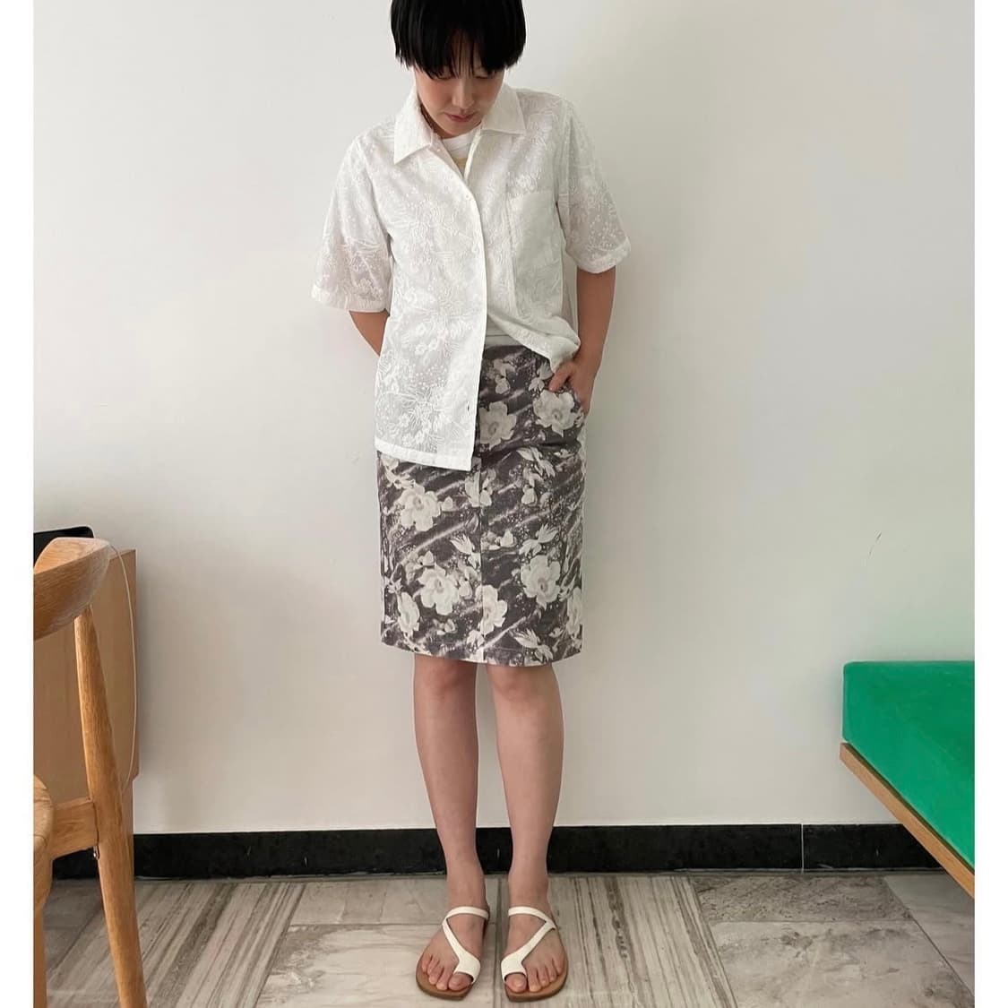 Teak Pear flower skirt  상품이미지1