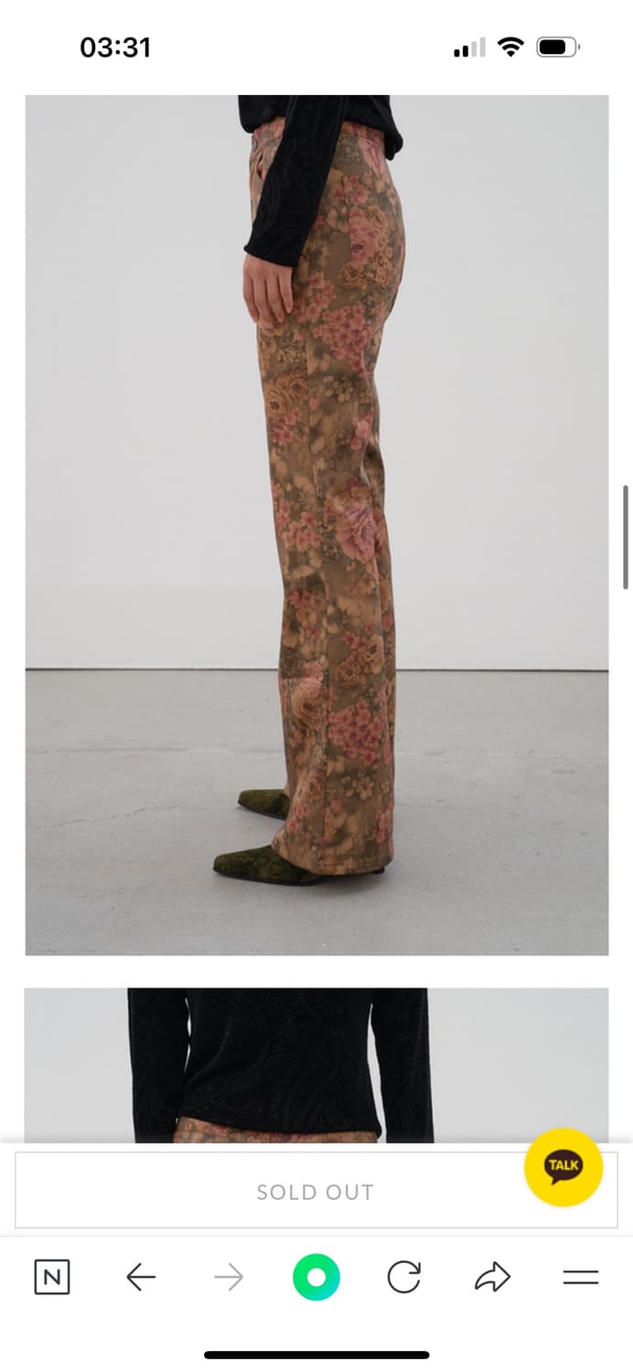 티크 teak 플라워 레더 플레어 부츠컷 팬츠 아모멘토 상품이미지3