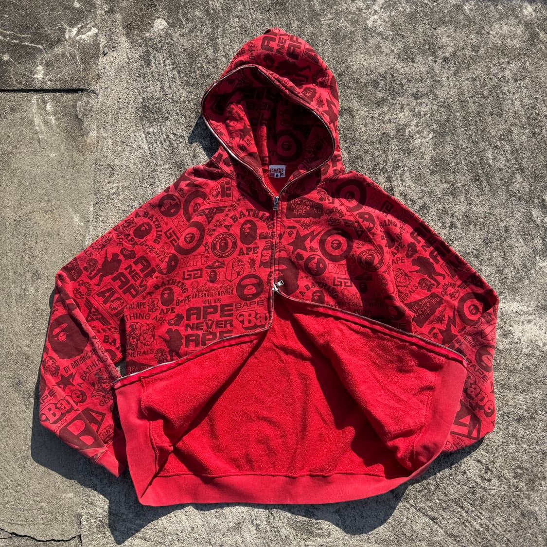 [L] Bape 풀프린팅 풀 집업 후드티 상품이미지2