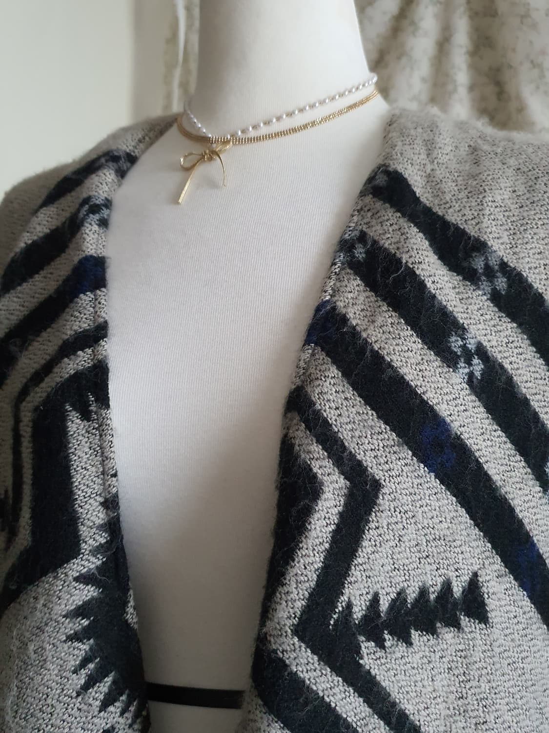 [히피룩] 에스닉 패턴 숄 가디건 폰초 스타일 상품이미지2