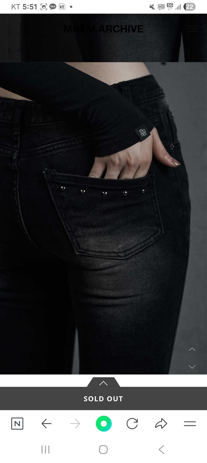 [mnem] black stud low bootcut  상품이미지1