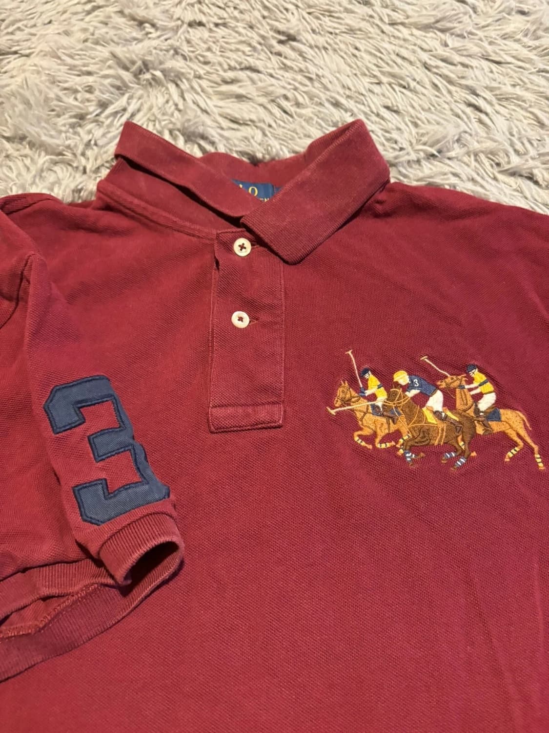 폴로 랄프 로렌 커스텀 슬림핏 메시 트리플 포니 폴로 셔츠 상품이미지2