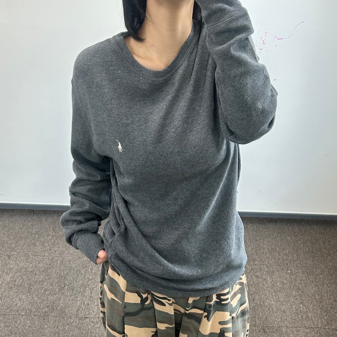 Polo 폴로 화이트포니 차콜 와플 니트 상품이미지2