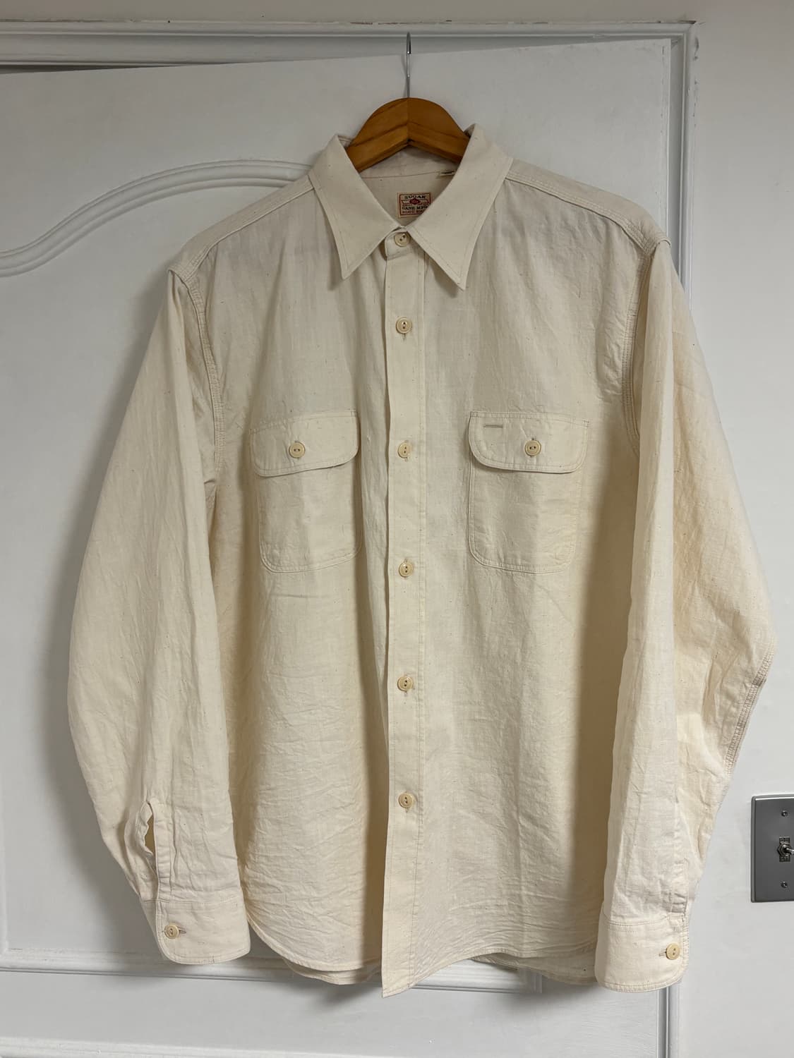 [XL] 슈가케인 샴브레이 셔츠 화이트 새상품. 상품이미지1