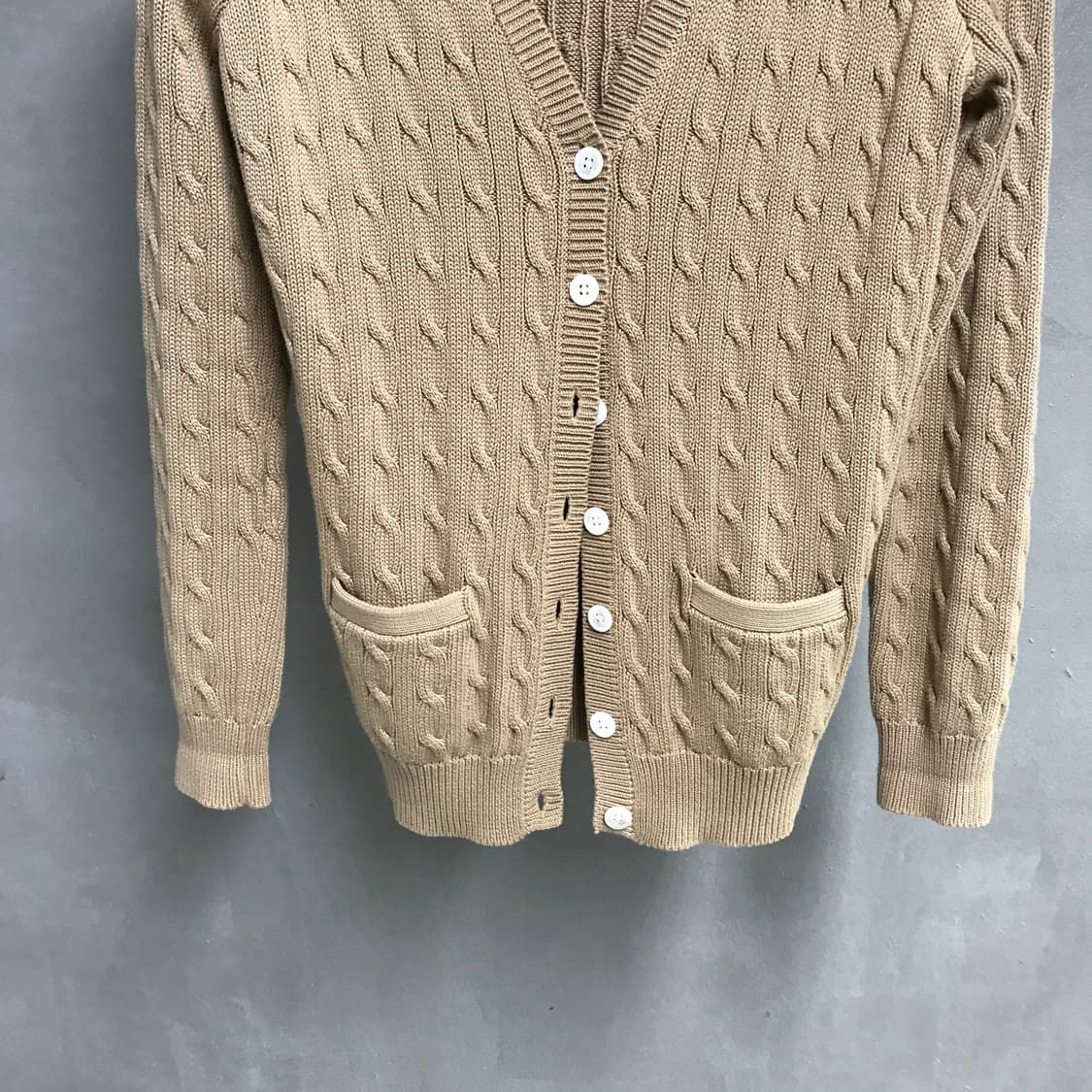 폴로 랄프로렌 케이블 니트 가디건 베이지 XL 상품이미지3