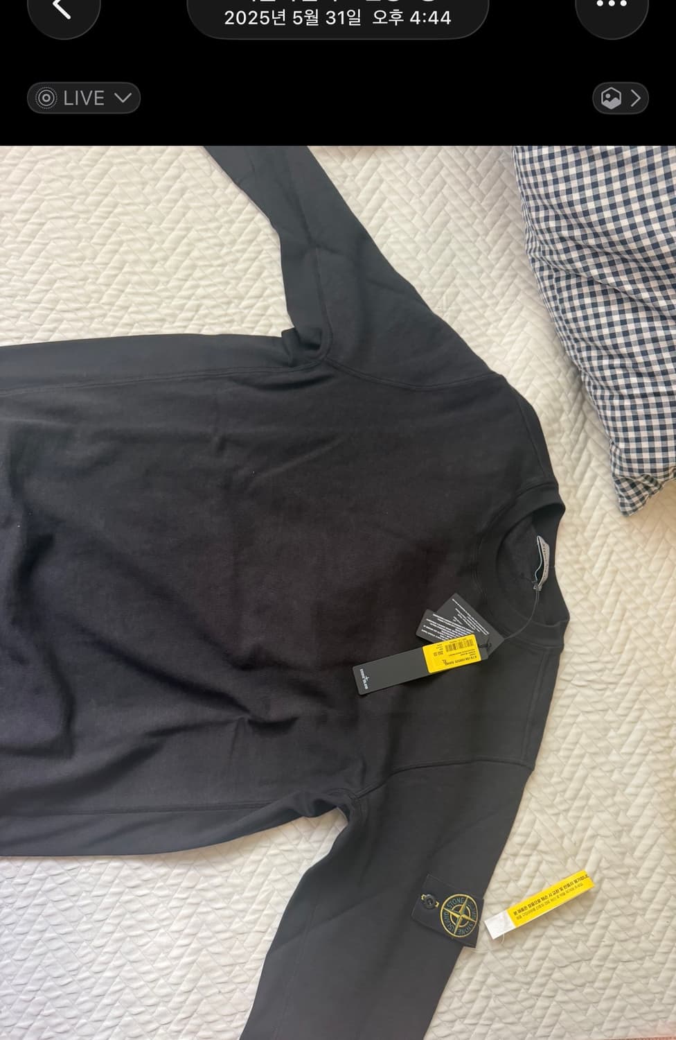 스톤아일랜드 25ss 크루넥 스웨트 셔츠 블랙 상품이미지5