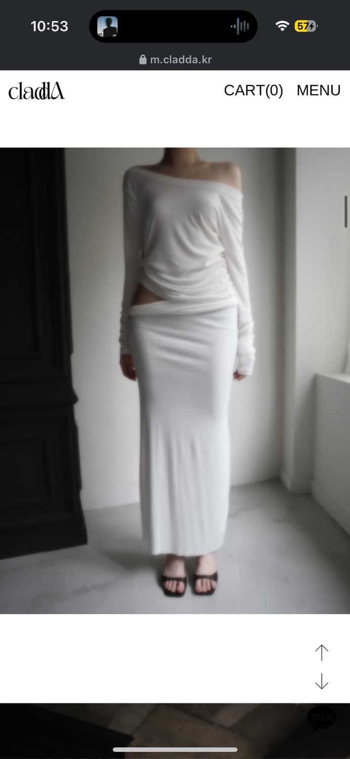 Cladda : twist slim skirt - black 상품이미지1