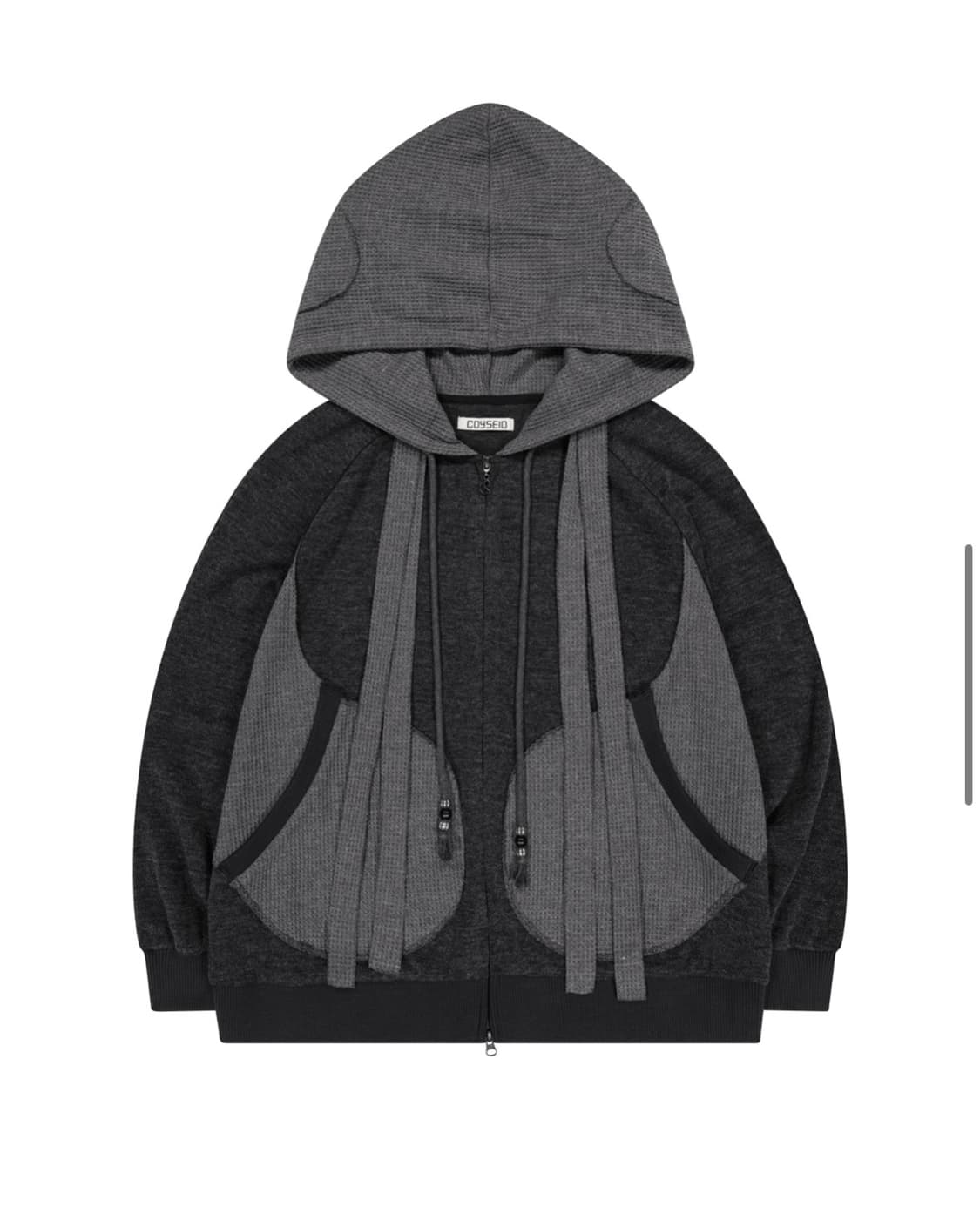 코이세이오 이어머프 후드집업 차콜 상품이미지1