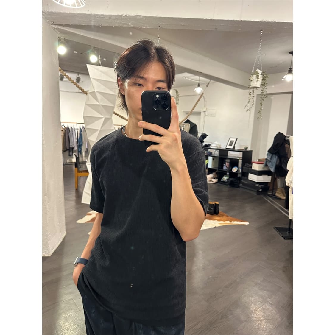 이세이미야케 맨 텍스쳐 반팔 티셔츠 상품이미지4