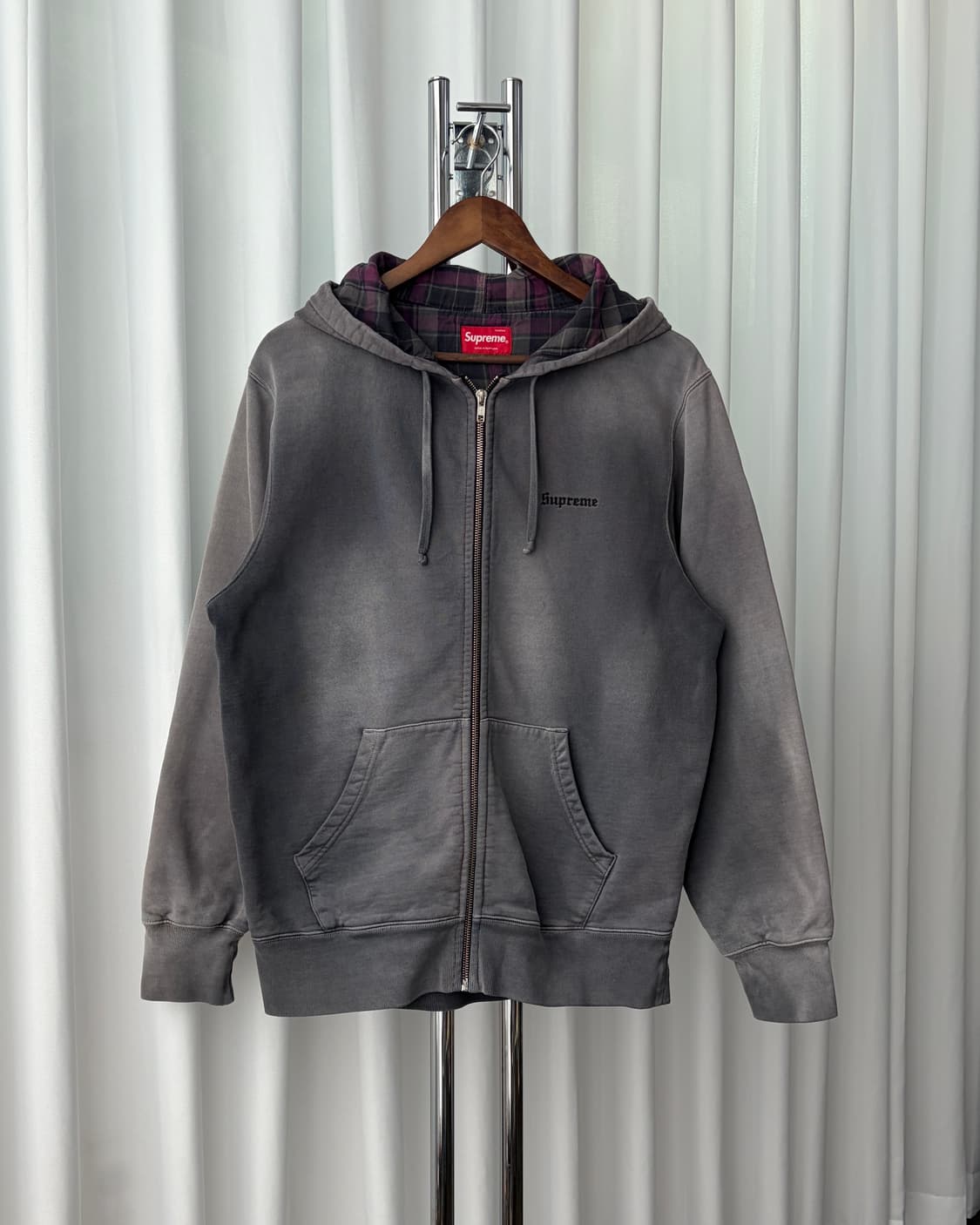 [M]슈프림 18FW 블리치드 헤비스웻 후드집업 상품이미지2