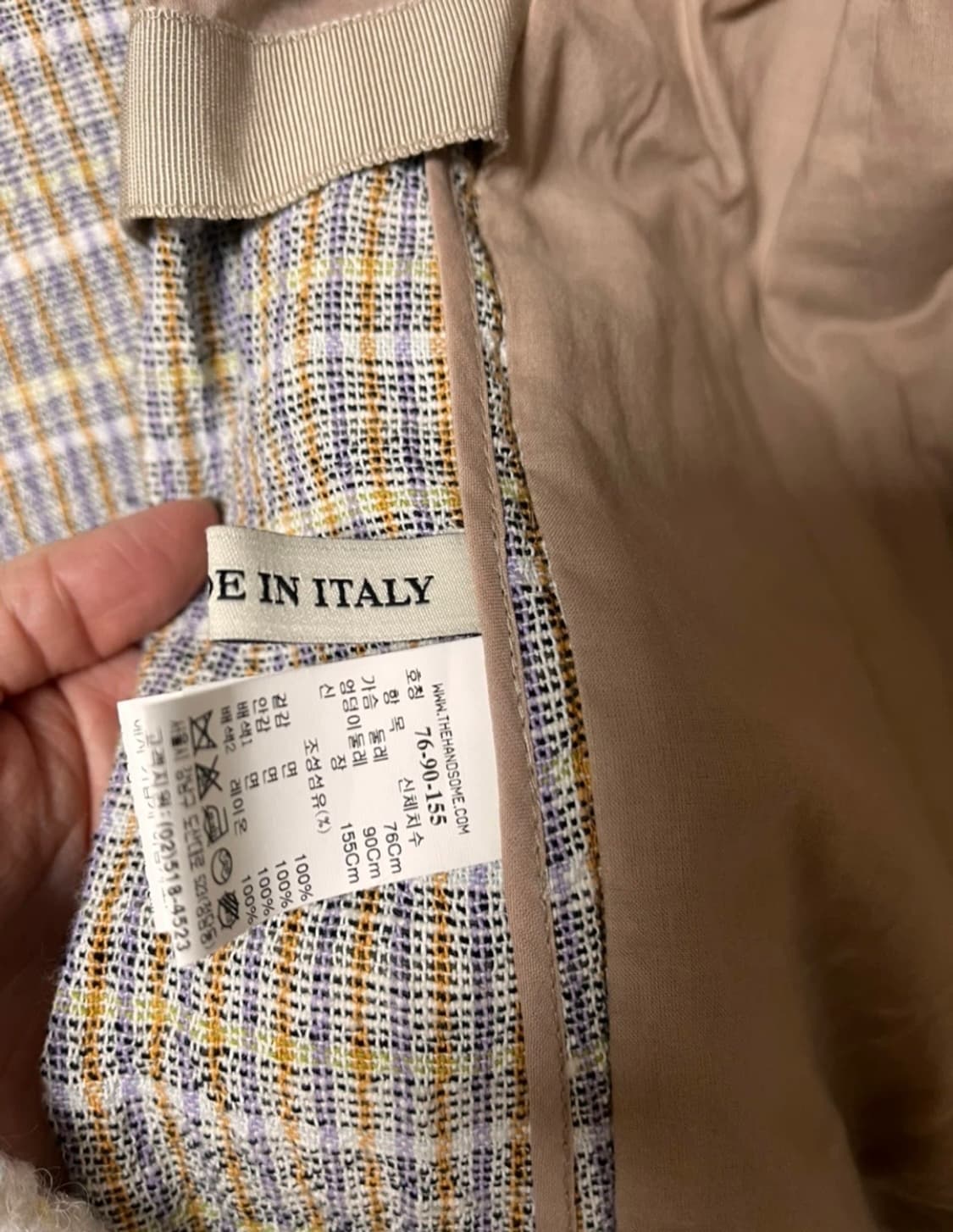 Mine 한섬 마인 썸머 체크 자켓_44사이즈 상품이미지6