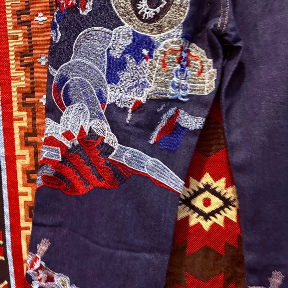 빈티지 백 자수 일제풍 데님팬츠 상품이미지2