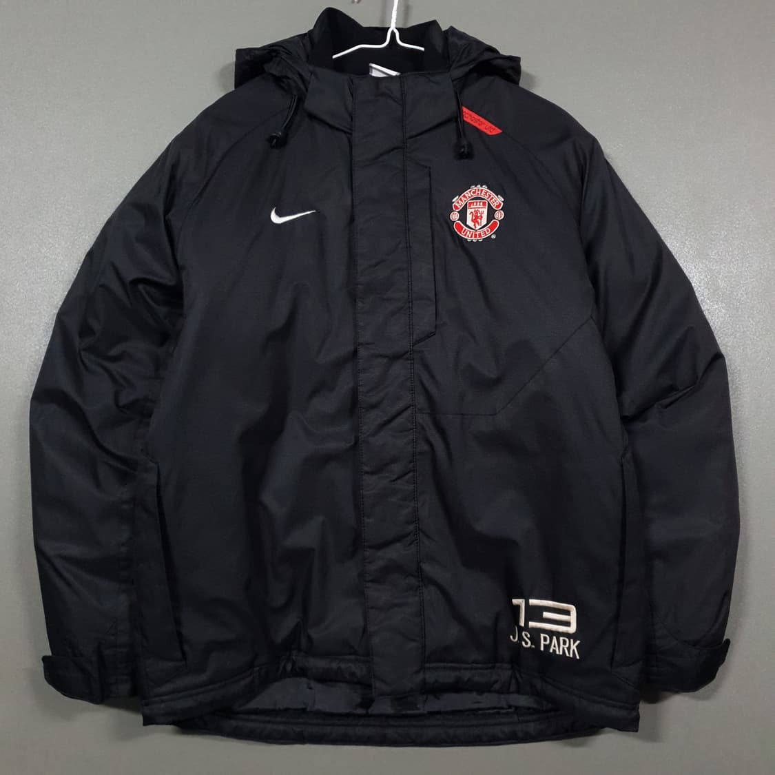 실측 L (100) 나이키 00s 맨유 박지성 후드 자켓 패딩 점퍼 블랙 상품이미지1