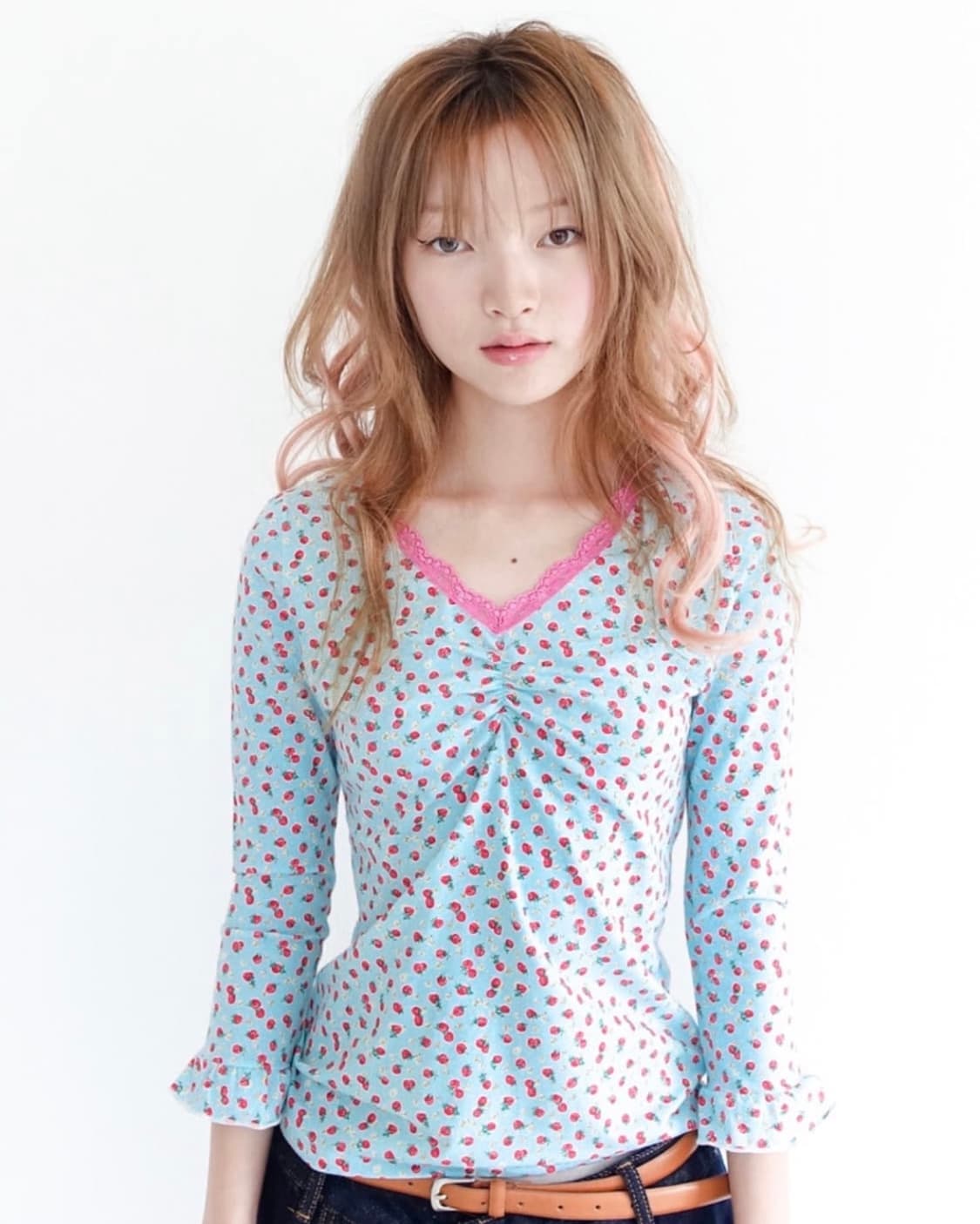 샵페어리 strawberry lace top mint 상품이미지1